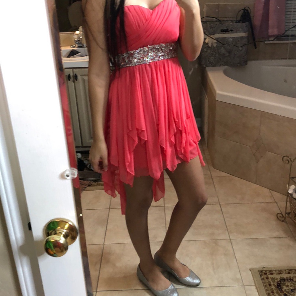 Pink high low dress